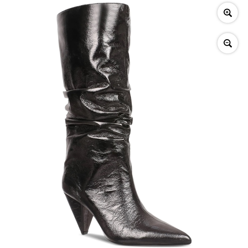 INC International Concepts Shiny Black Heeled Boots